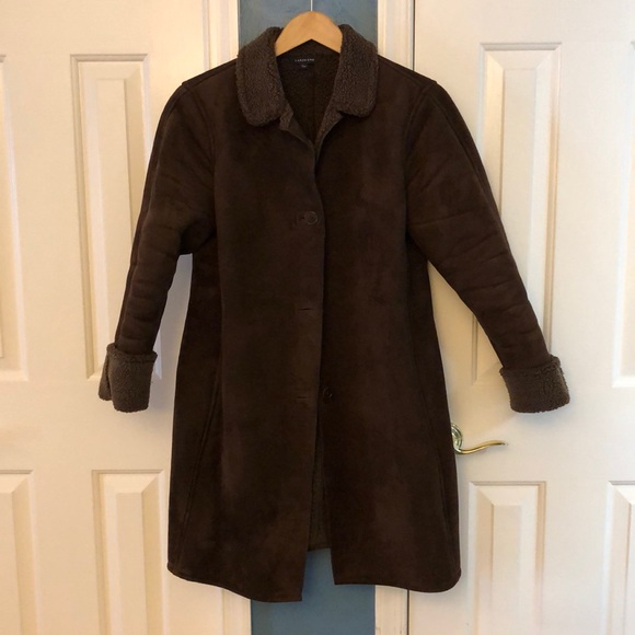 Lands' End Jackets & Blazers - Women’s Suede and Shearling Coat